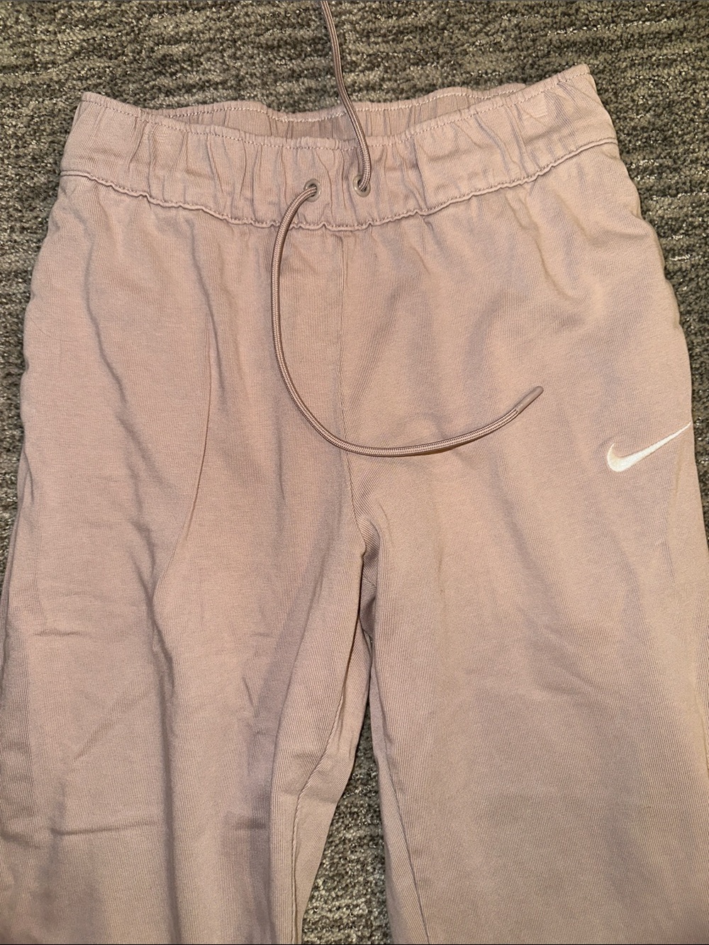 Nike Kids Mauve Pink Jogger Sweatpants with White Swoosh